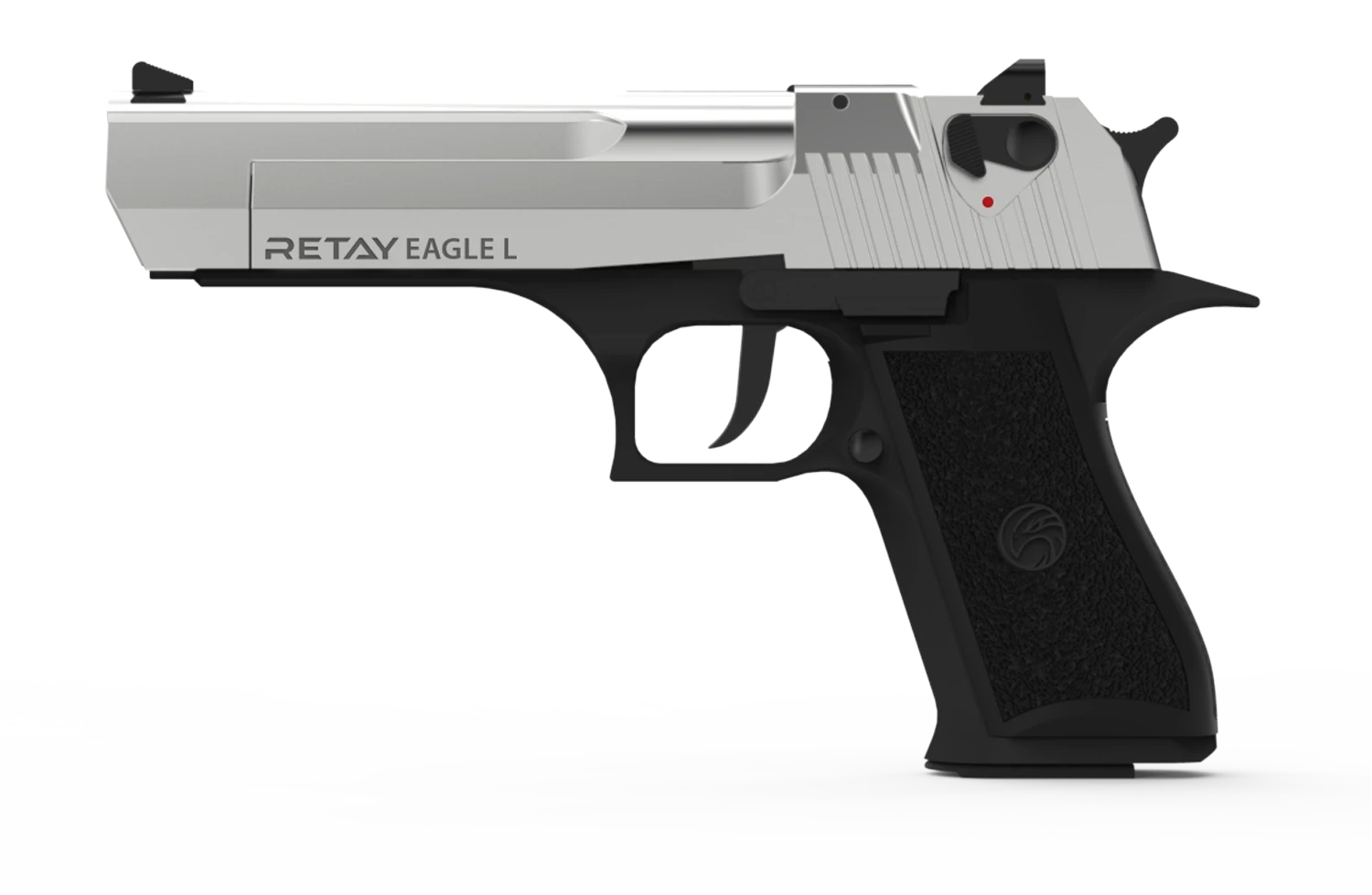 Retay Eagle L Kurusıkı Ses Tabancası (9 mm P.A.K. - Parlak Krom - Desert Eagle Tipi)