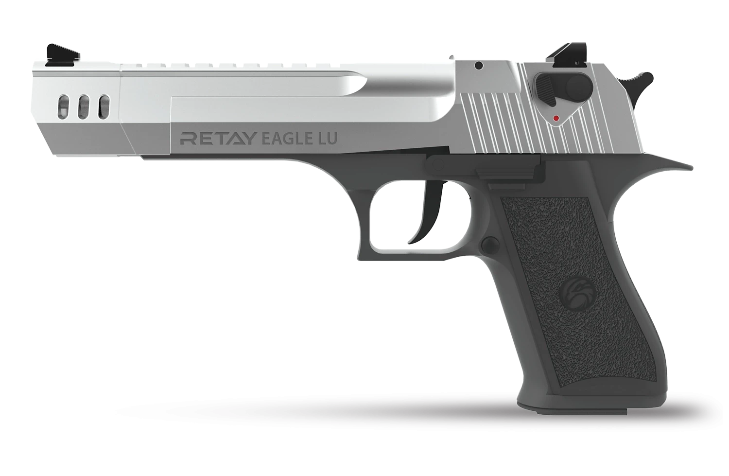 Retay Eagle LU Kurusıkı Ses Tabancası (9 mm P.A.K. - Parlak Krom - Desert Eagle Tipi)