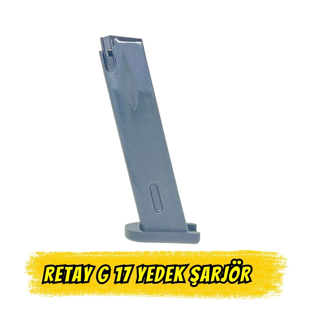 Retay G 17 Kurusıkı Tabanca Yedek Şarjörü (9mm P.A.K. - 17+1 Kapasiteli / Orijinal)