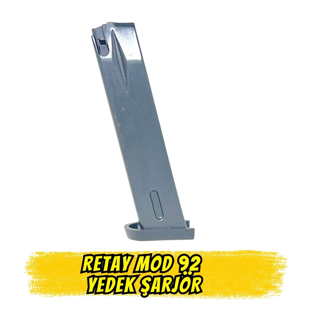 Retay MOD 92 Kurusıkı Tabanca Yedek Şarjörü (9mm P.A.K. - 15+1 Kapasiteli / Orijinal)
