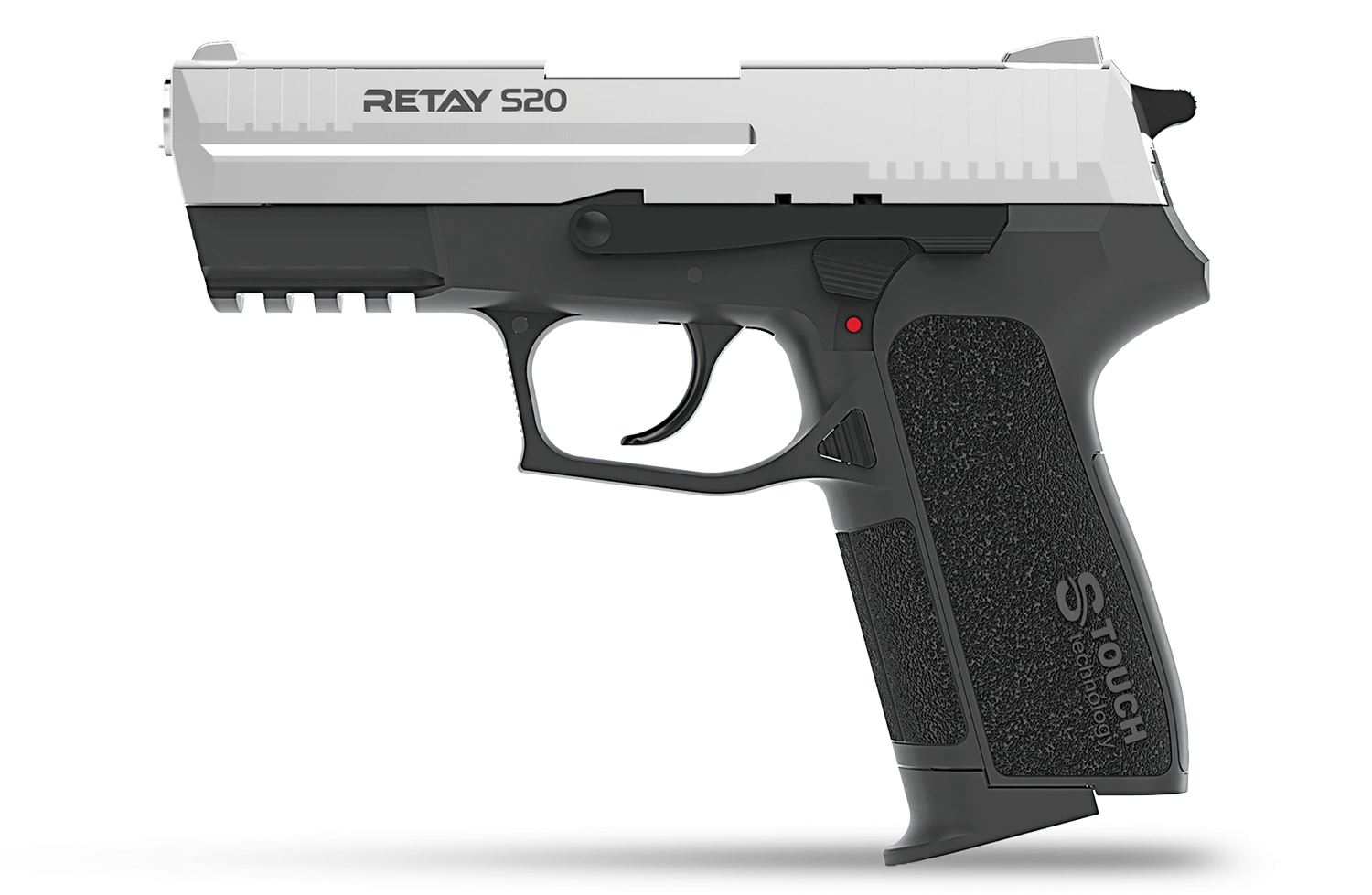 Retay S20 Kurusıkı Ses Tabancası (9 mm P.A.K. - Parlak Krom - Sig Sauer Tipi)