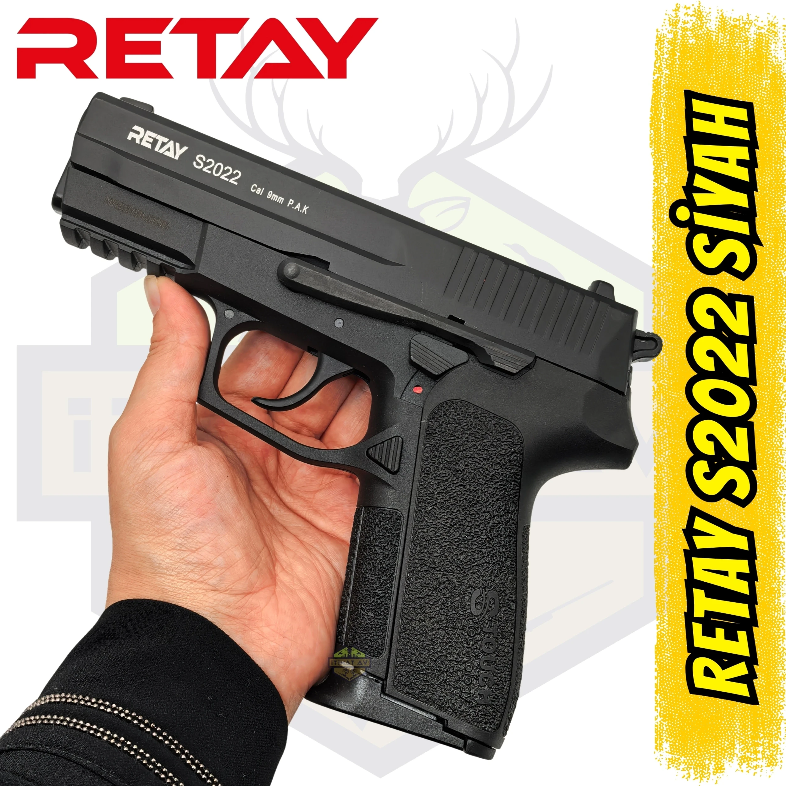 Retay S2022 Kurusıkı Ses Tabancası (9 mm P.A.K. - Mat Siyah - Sig Sauer Tipi)