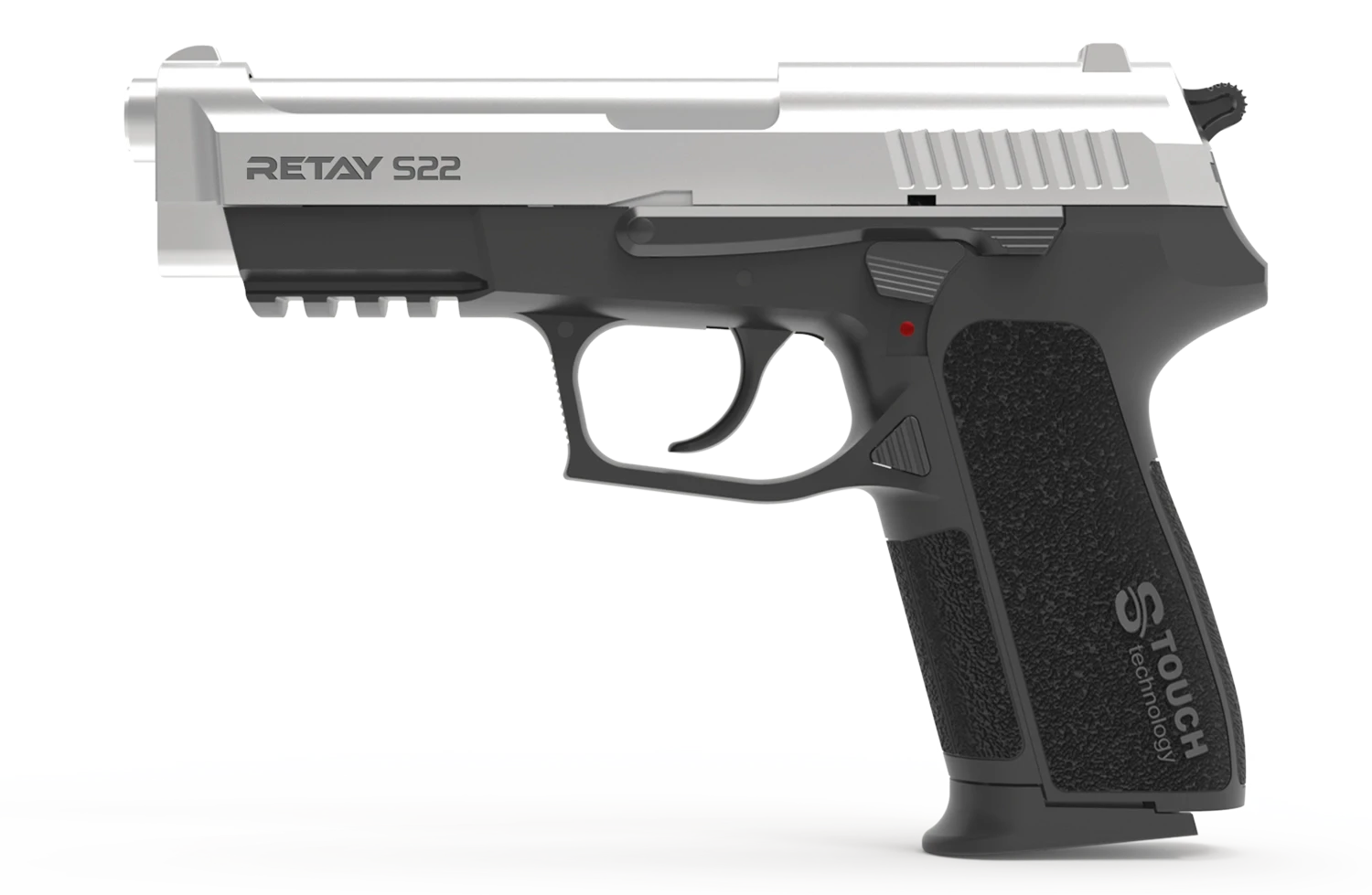 Retay S22 Kurusıkı Ses Tabancası (9 mm P.A.K. - Parlak Krom - Sig Sauer Tipi)