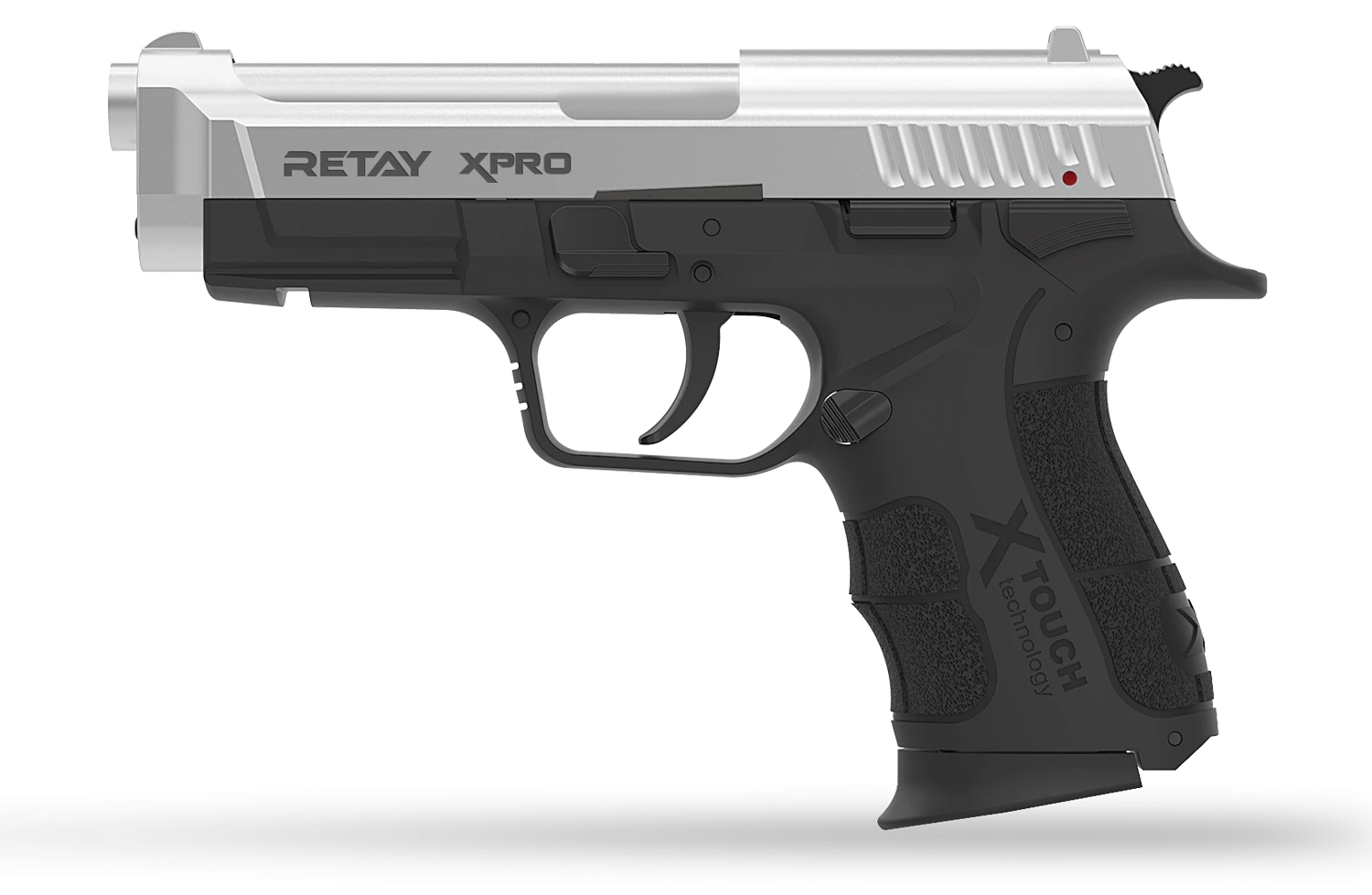 Retay XPRO Kurusıkı Ses Tabancası (9 mm P.A.K. - Parlak Krom - 14+1 Şarjörlü)