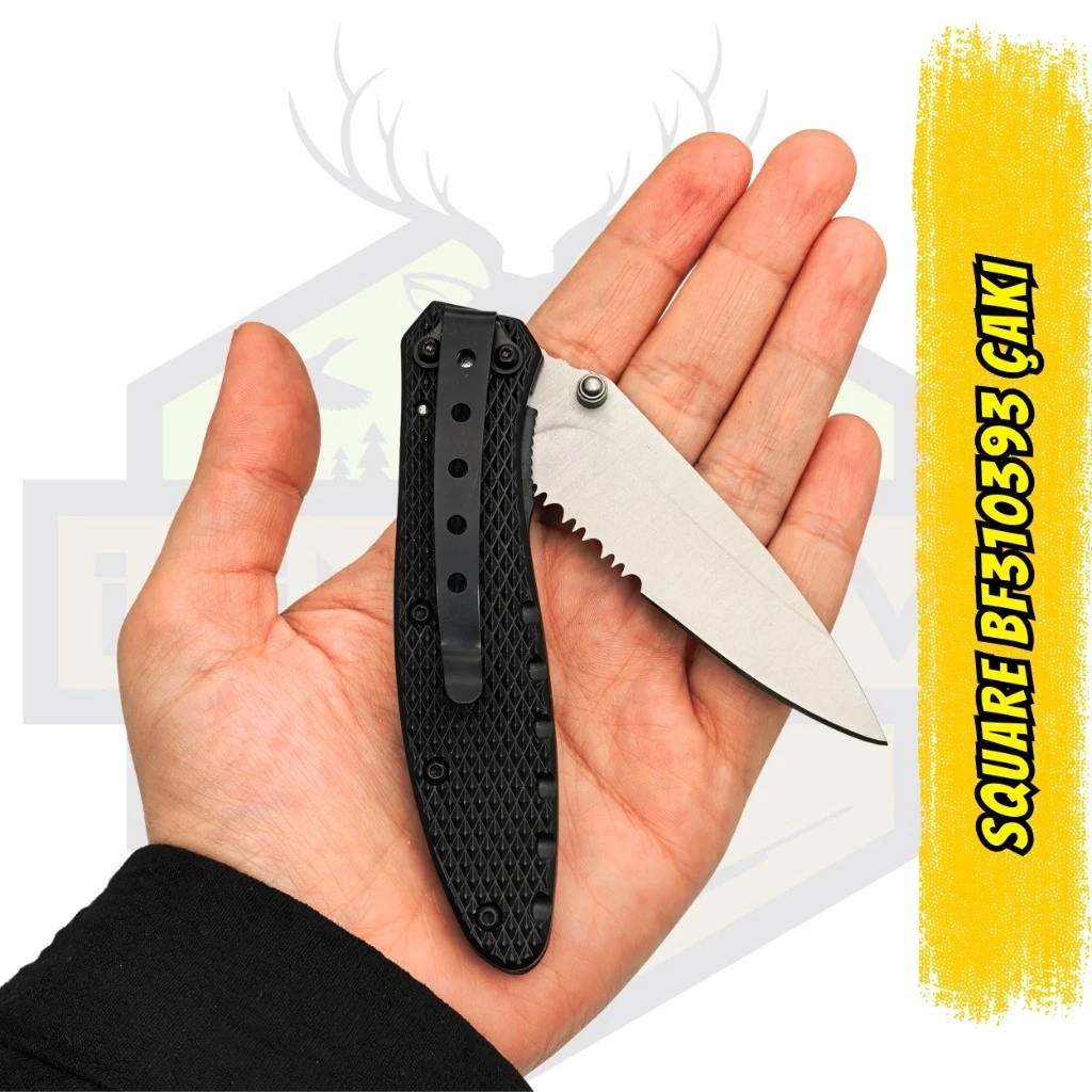 Square BF310393 Tırtıklı Klipsli Katlanır Çakı 18.5 cm
