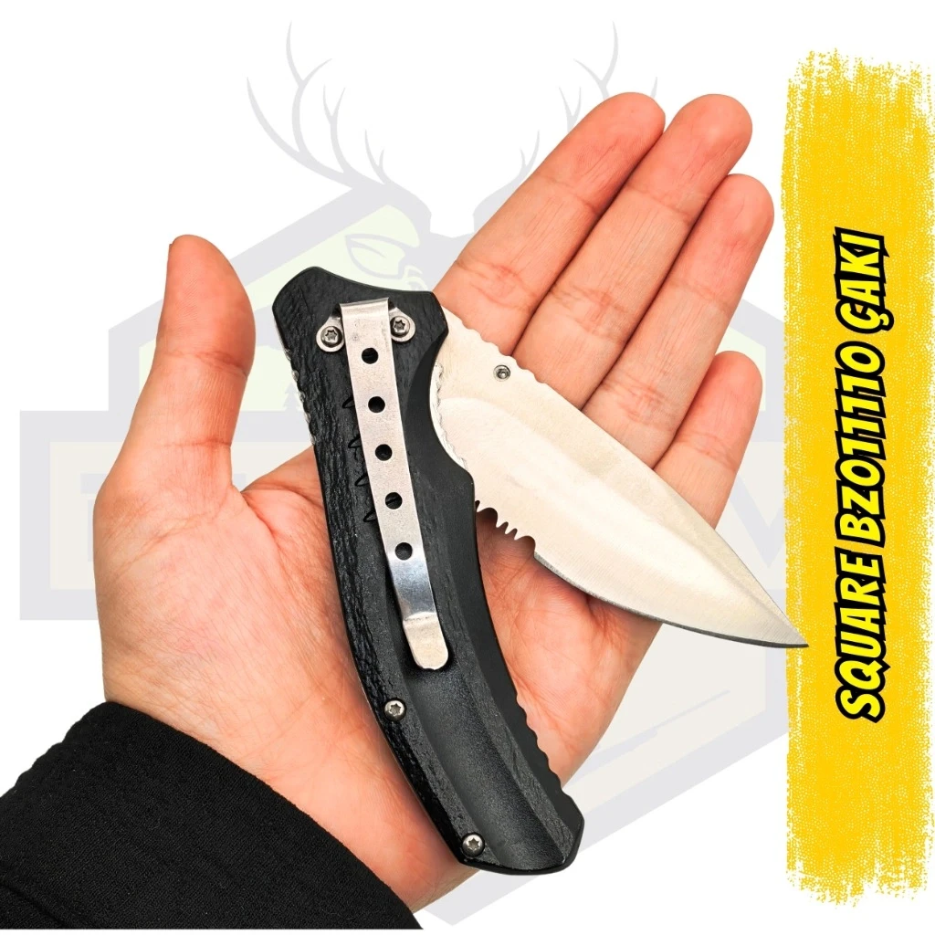 Square BZ011110 Tırtıklı Klipsli Katlanır Çakı 19.5 cm