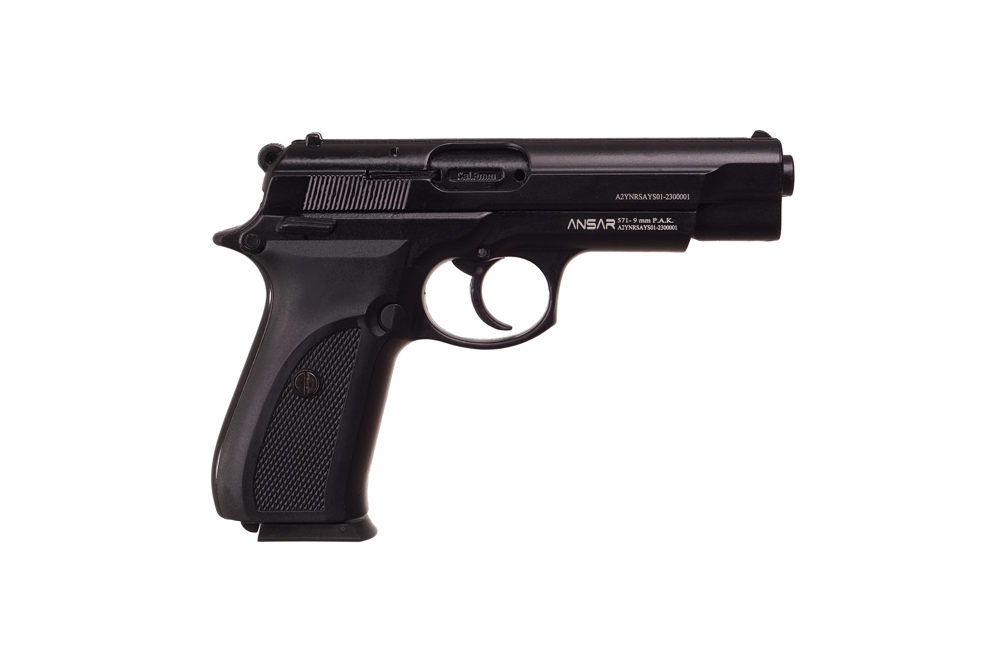 Sur 571 Kurusıkı Ses Tabancası (9 mm P.A.K. - Mat Siyah - 17+1 Şarjörlü)