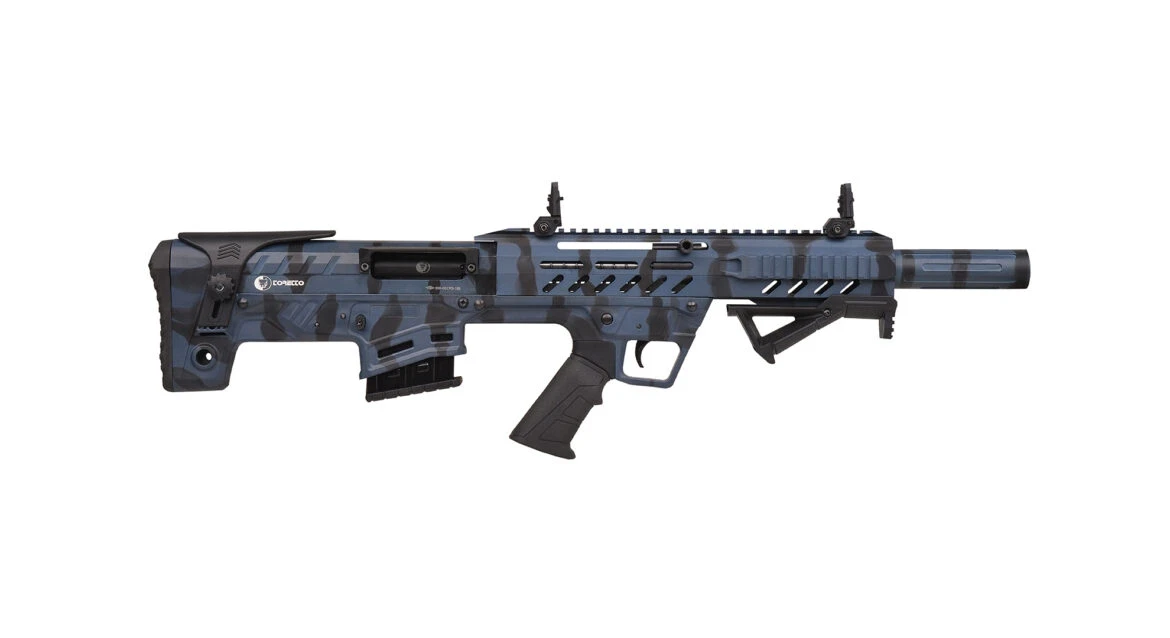 Toretto TB Bullpup Şarjörlü Yarı Otomatik Av Tüfeği (12 Kalibre - Ayarlanabilir Yanaklıklı - Spor Mavi)
