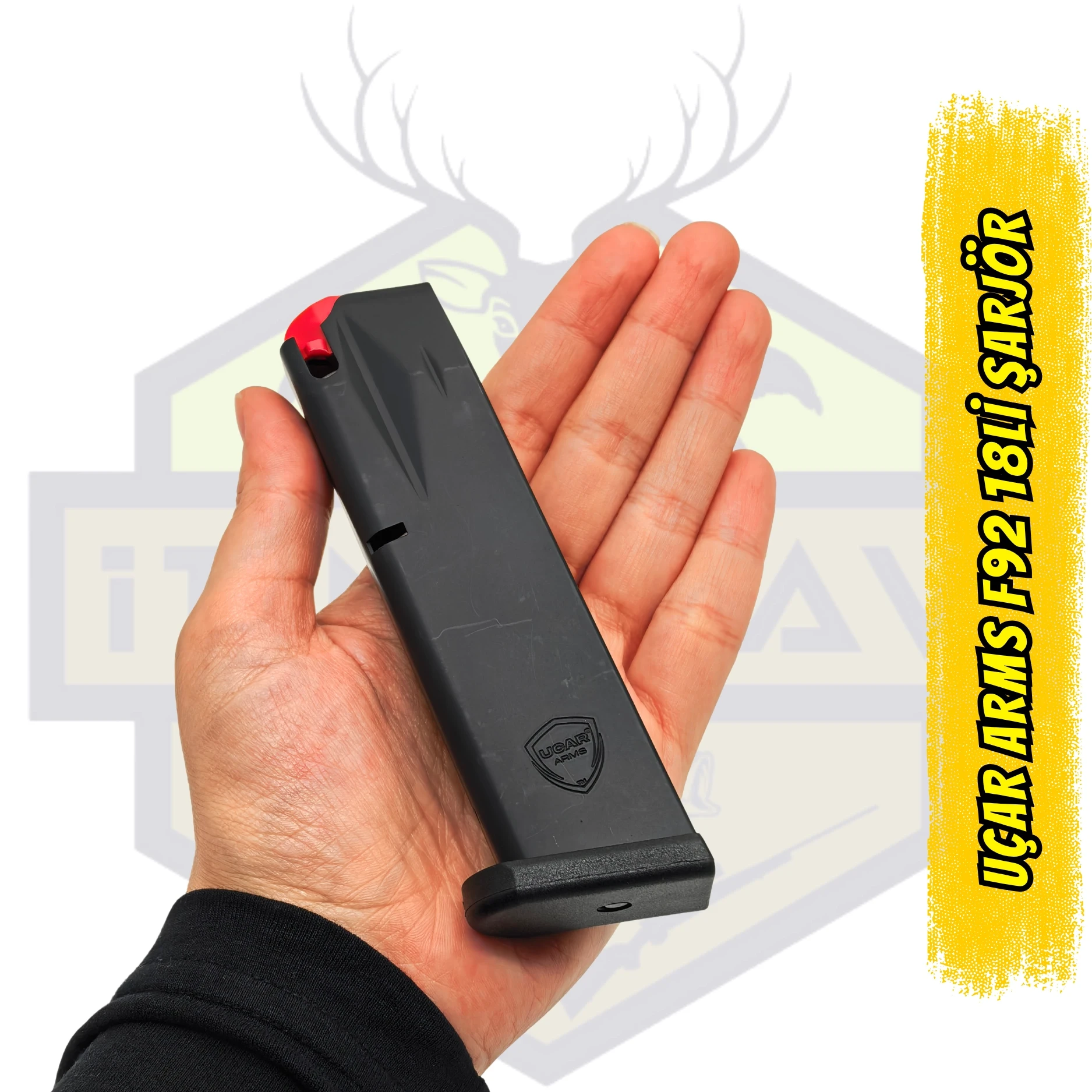 Uçar Arms F92 18li Şarjör 9mm (Siyah)