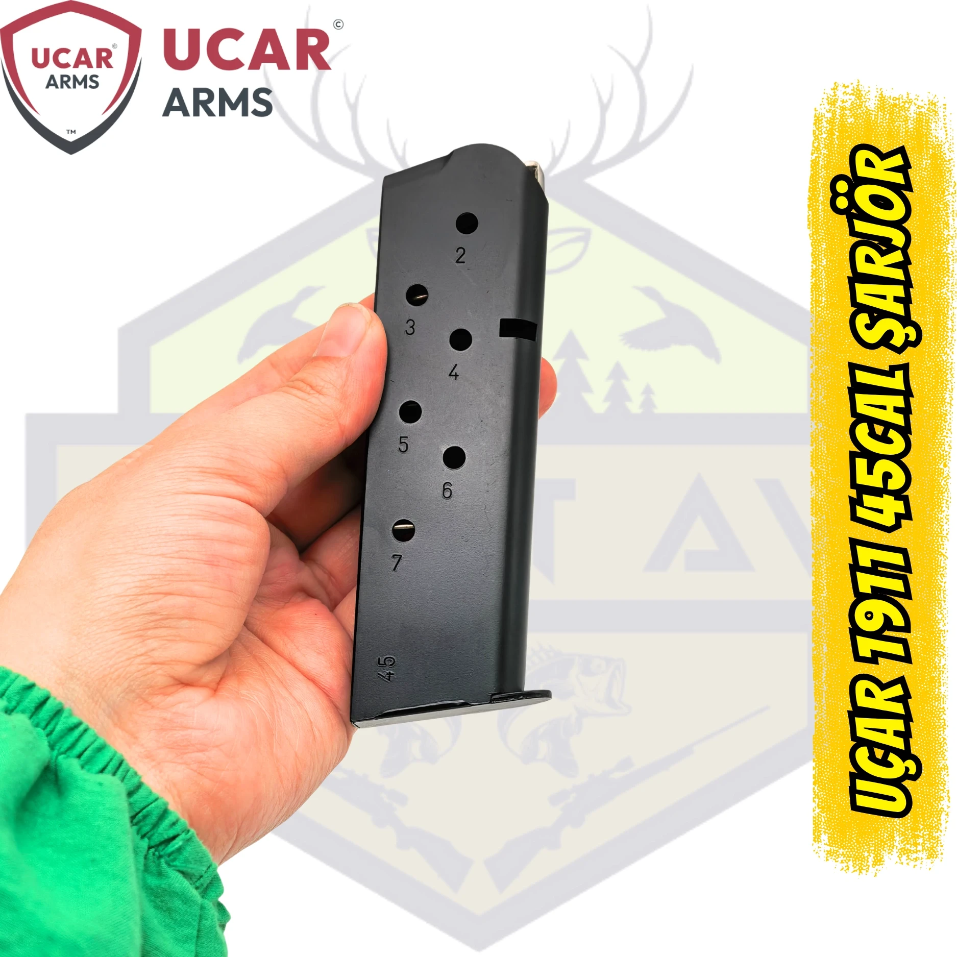 Uçar Colt 1911 Tabanca Şarjörü 45CAL (7 Kapasiteli)