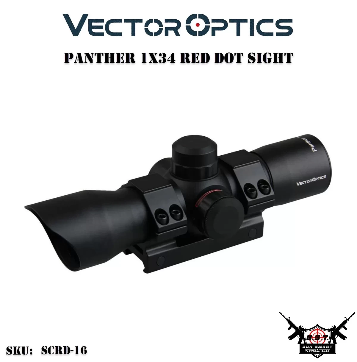 Vector Optics Panther 1x34 Full Metal Taktikal Red-Dot Nişangah (SCRD-16) - Ateşli Silah Uyumlu