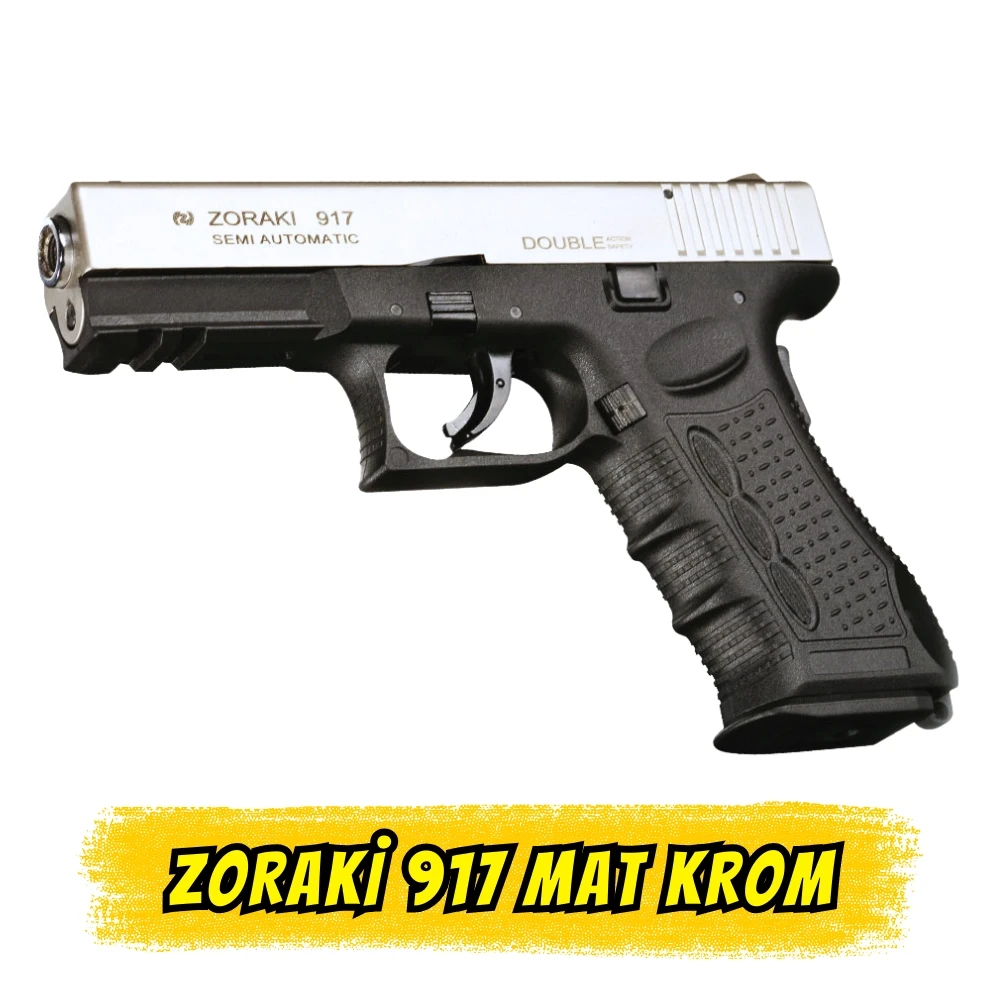 Zoraki 917-T Mat Krom Glock Replikası Kurusıkı Ses Tabancası