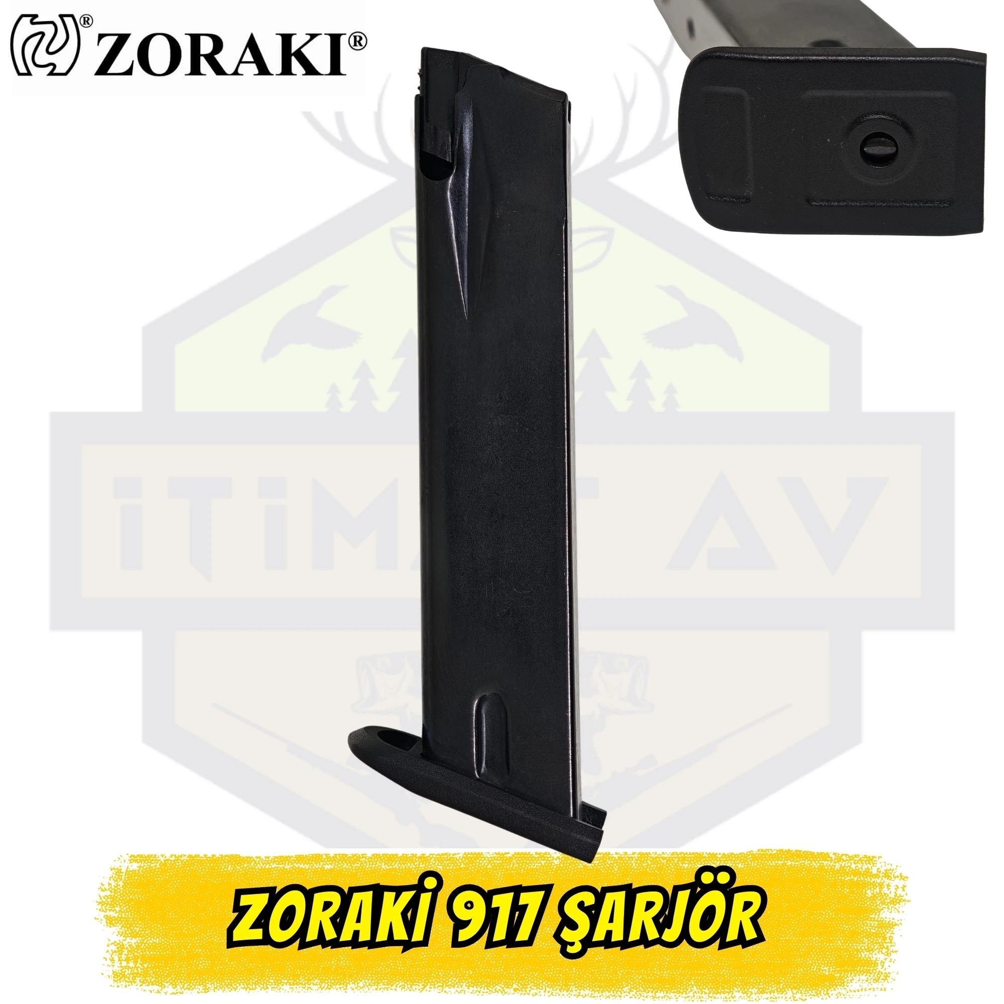 Zoraki 917-T Kurusıkı Tabanca Yedek Şarjörü - 9 mm P.A.K. / 17+1 Kapasiteli (Siyah)