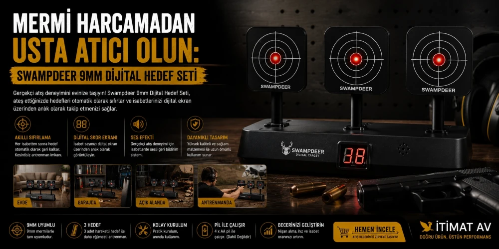 Mermi Harcamadan Usta Atıcı Olun: Swampdeer 9mm Dijital Hedef Seti