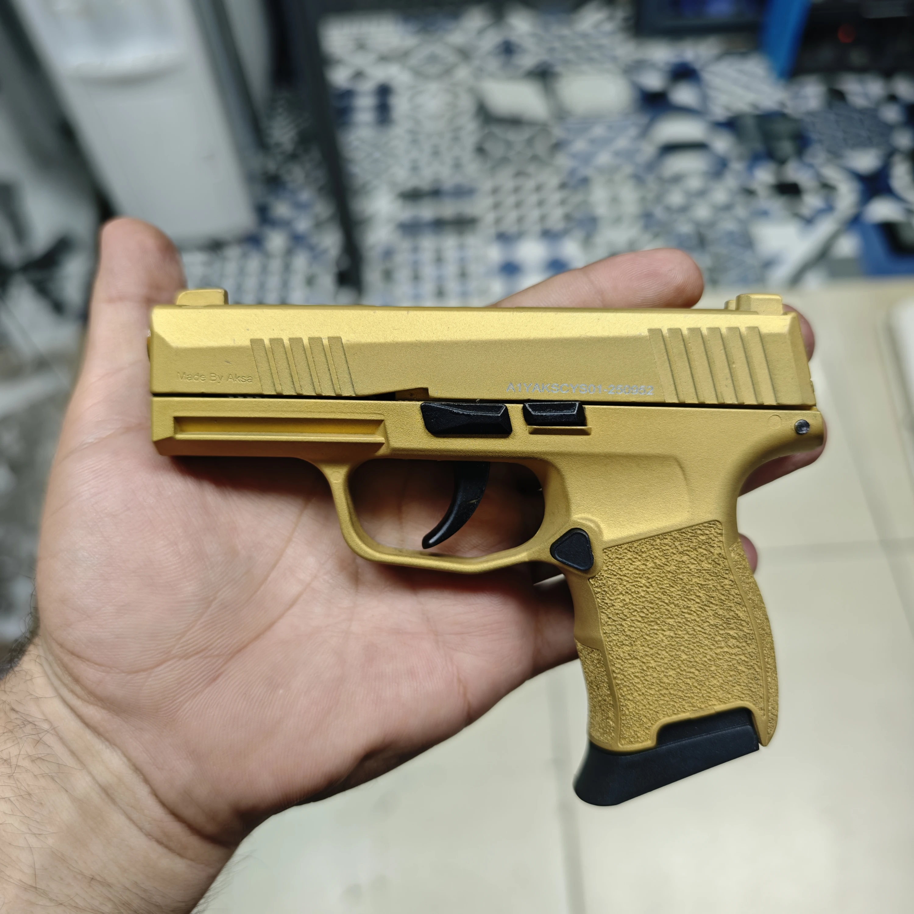 Aksa AK21 Kurusıkı Ses Tabancası (9mm P.A.K) - Gold / Altın (AK21/CC-01)
