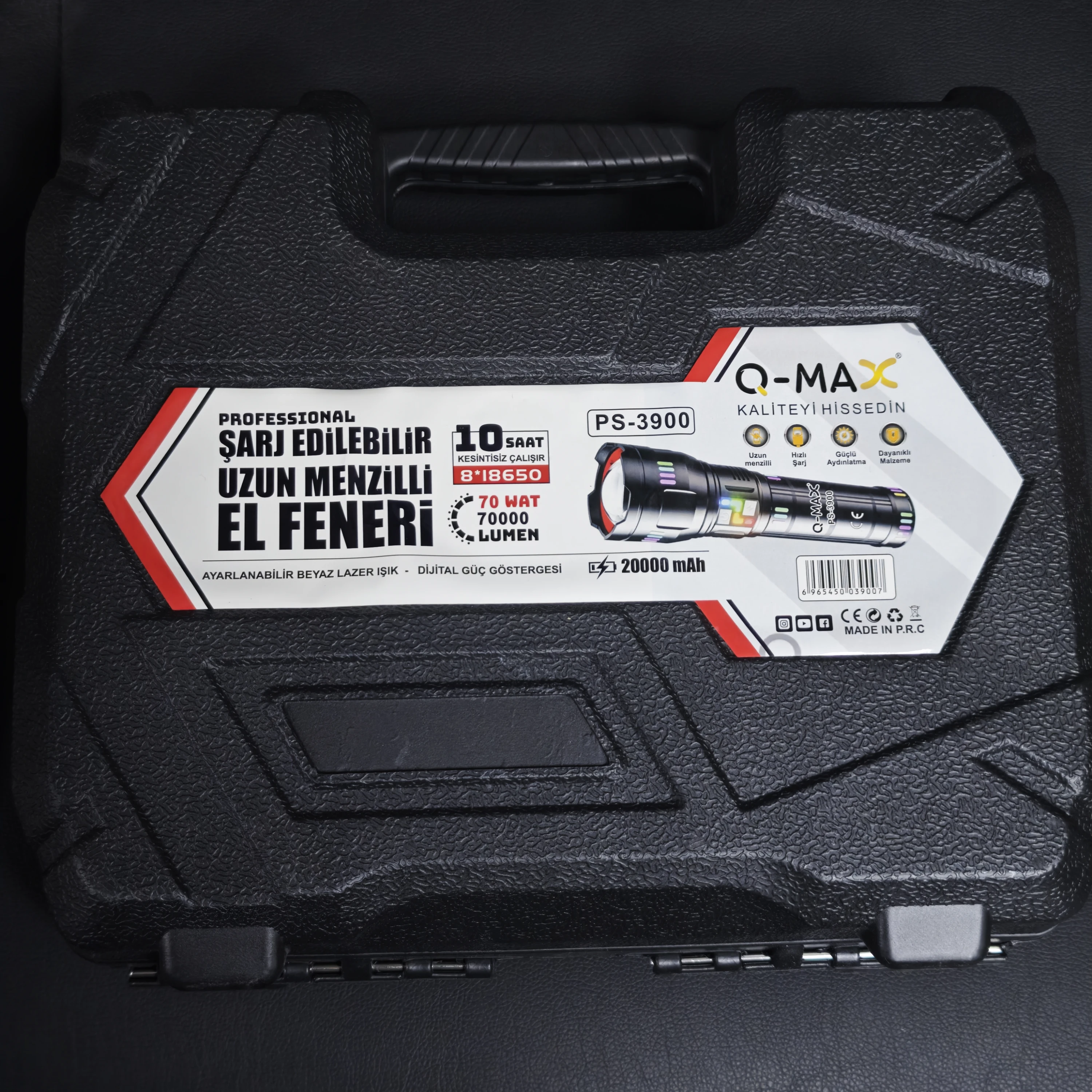 O-Max PS-3900 Profesyonel Uzun Menzil El Feneri (70W - 7000 Lümen)