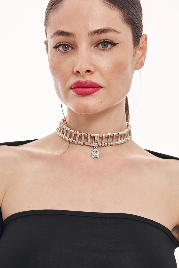 ZeyDor Kristal Taşlı Choker kolye  6162