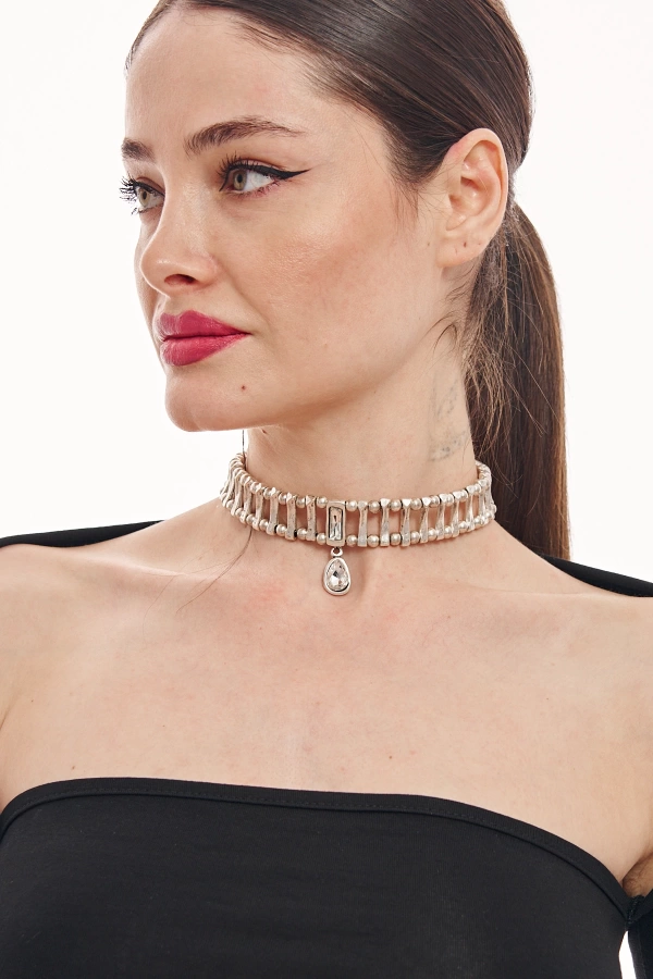 ZeyDor Kristal Taşlı Choker kolye  6162