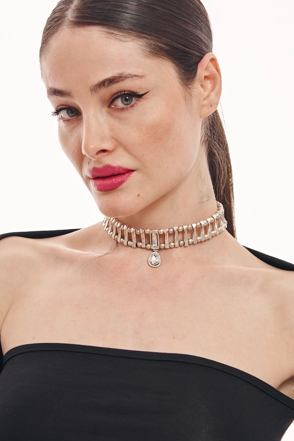 ZeyDor Kristal Taşlı Choker kolye  6162