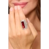 ZeyDor Bordo Kristal Taşlı Uzun Yüzük
