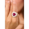 ZeyDor Pembe Kristal Taşlı Oval Yüzük