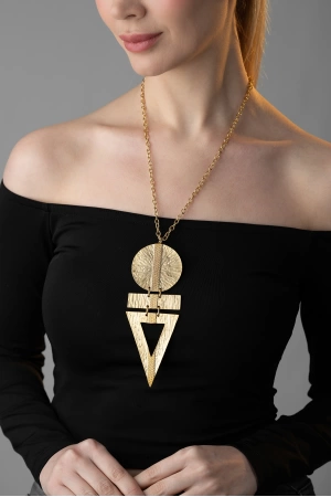 ZeyDor Gold Geometrik Kolye  6179