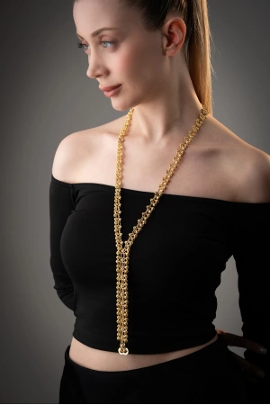 ZeyDor Gold Modern Kolye  6114