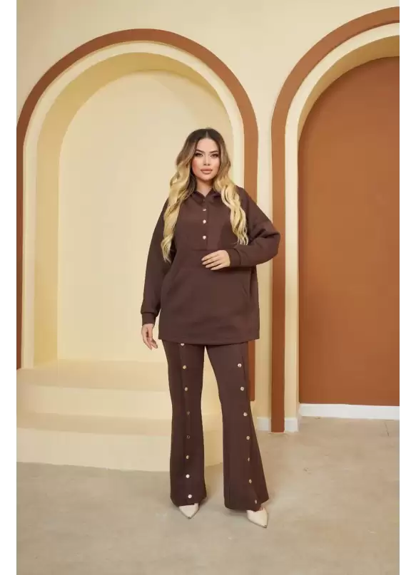 Gold Çıtçıtlı Kahve Takım