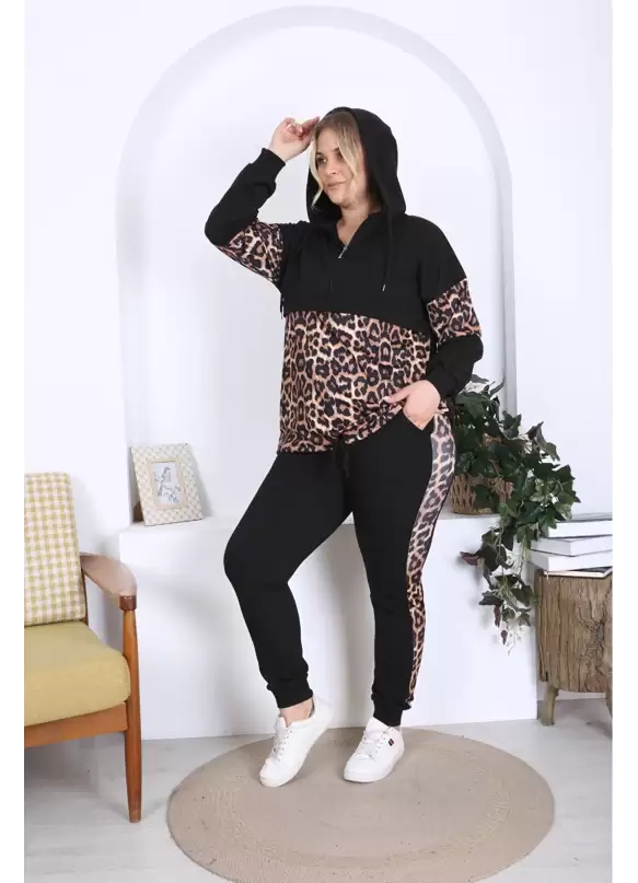 Kapşonlu Leopar Takım
