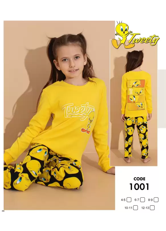 Karakter Baskı Çoçuk Takım Sarı