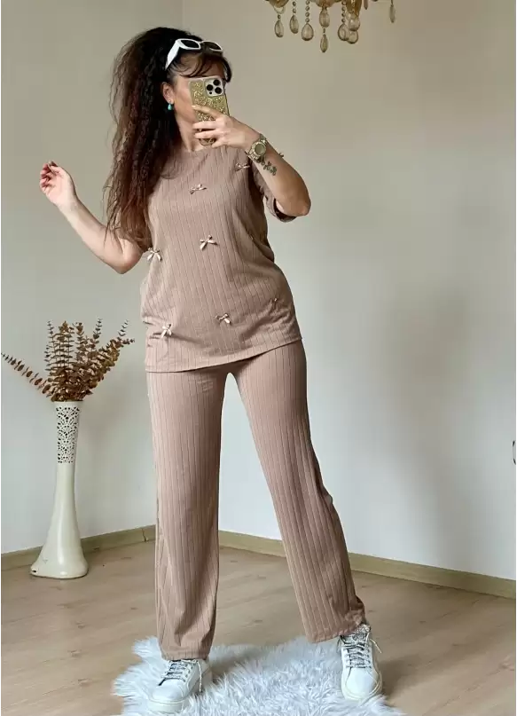 Kaşkorse Kurdele Takım Bej