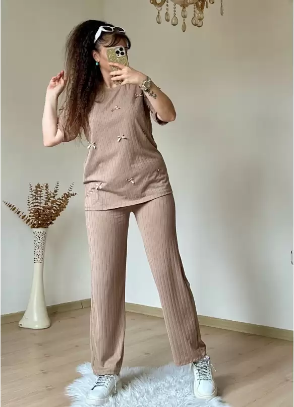 Kaşkorse Kurdele Takım Bej