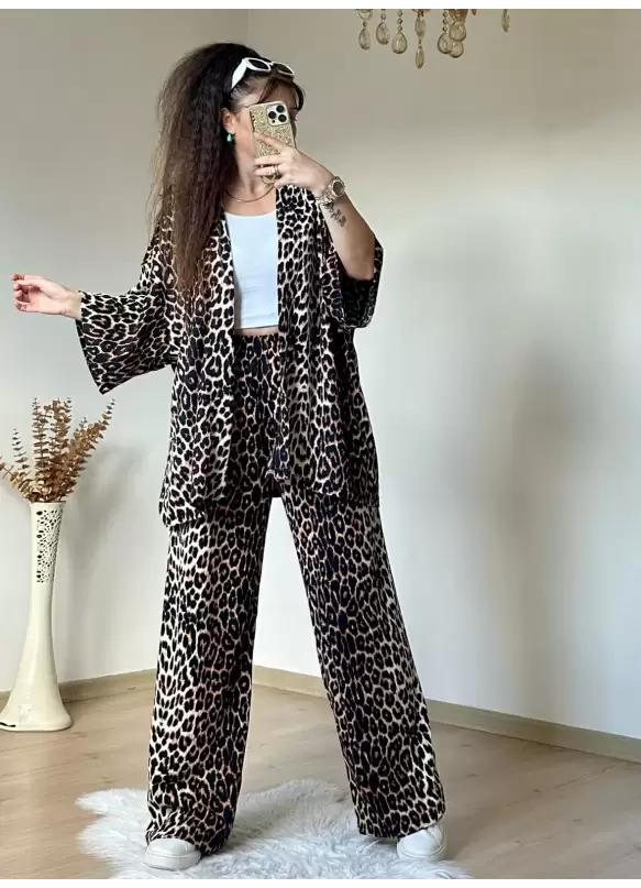 Leopar Kimono Takım