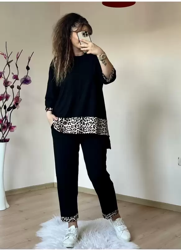 Leopar Şeritli Kapri Takım