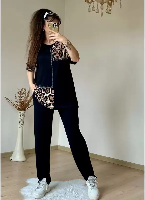 Leopar Taşlı Takım