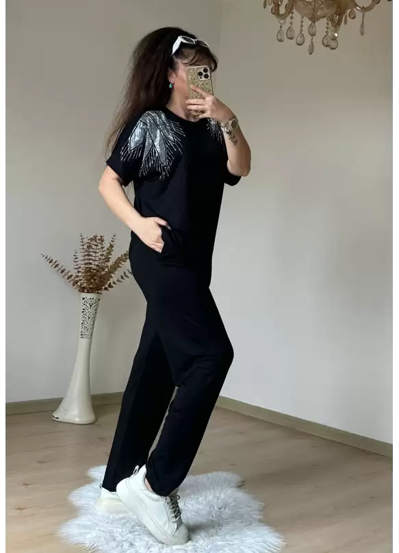 Omuz Gümüş Taşlı Takım