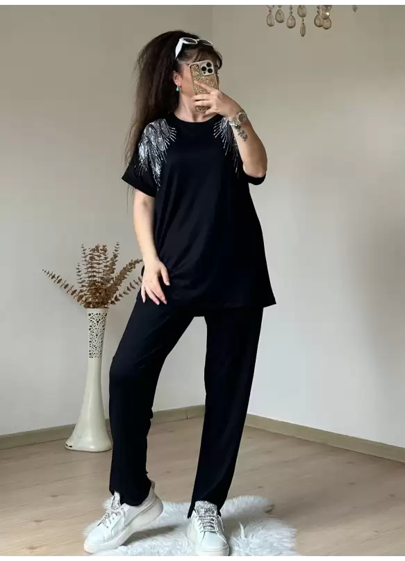Omuz Gümüş Taşlı Takım