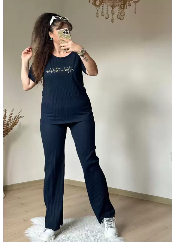 Ön Yazılı Kaskorse Takım Lacivert