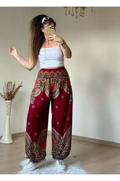 Bordo Bohem Şalvar