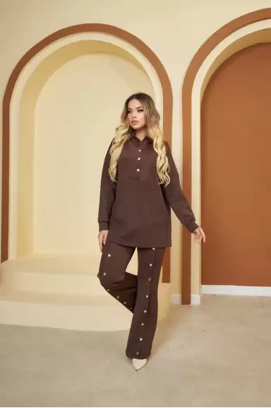 Gold Çıtçıtlı Kahve Takım