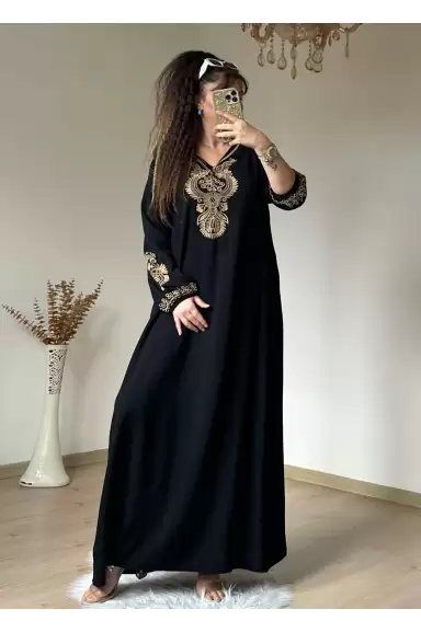 Gold nakış ıslemelı elbise