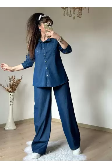 Taşlı Kot Takım