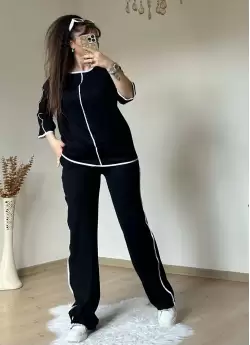 Beyaz Çızgılı Siyah Takım