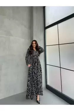 Çizgili Cepli Gömlek Elbise