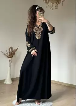 Gold nakış ıslemelı elbise