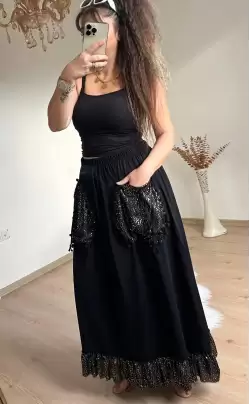 Gold Puanlı Ceplı Etek