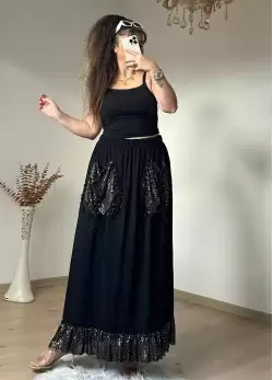 Gold Puanlı Ceplı Etek