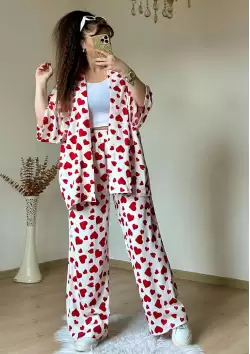 Kalplı Kimono takım