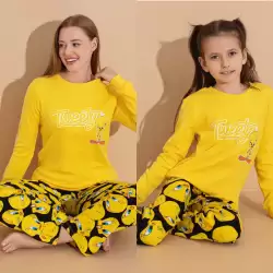 Karakter Baskı Çoçuk Takım Sarı