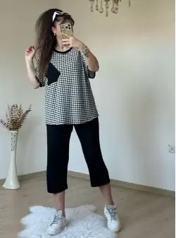 Kısa Kol Kaz Ayağı Desen takım